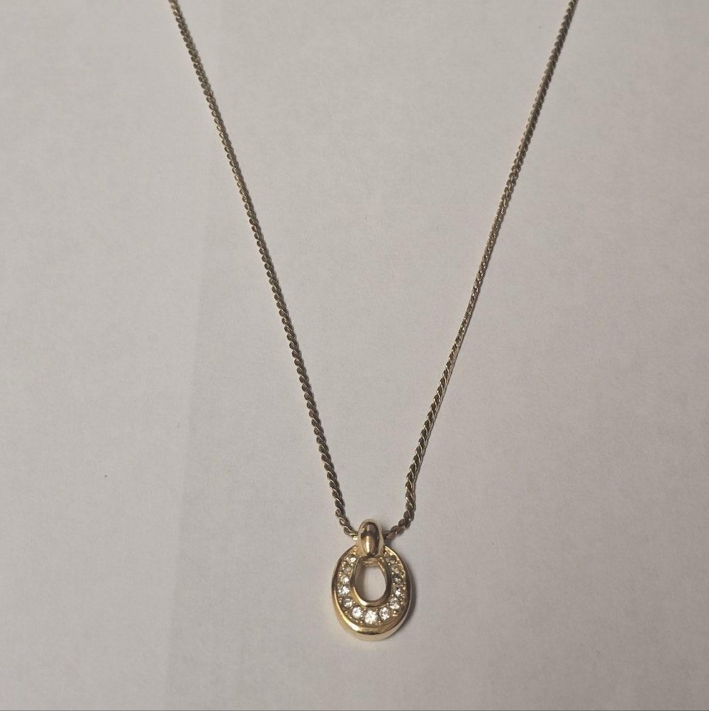 Christian Dior Elegant Gold-tone Pendant Necklace, Used